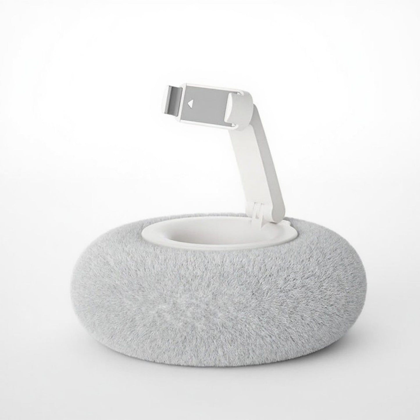 Plush Weighted Phone Stand with Adjustable Folding Holder for Hands-Free Viewing and Device Support