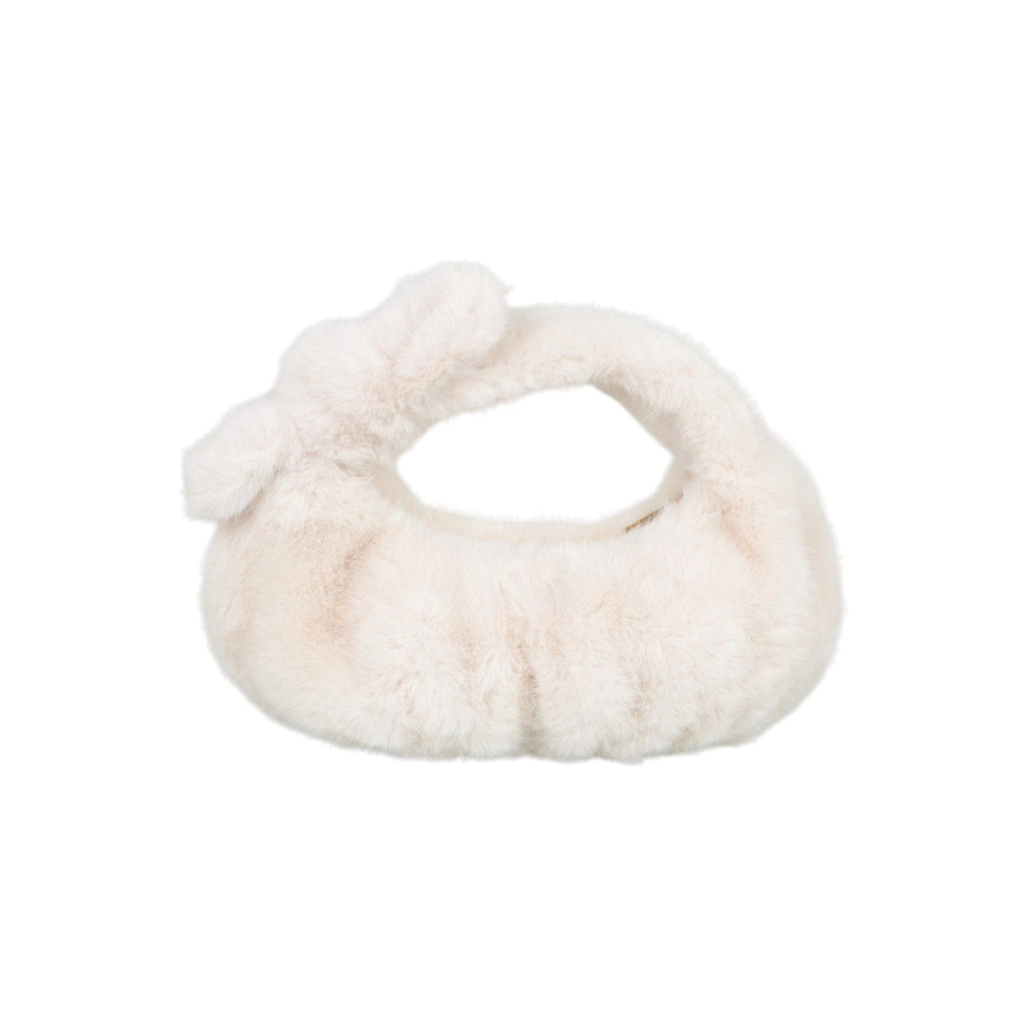 Soft Plush Bow Faux Fur Handbag Stylish Daily Shoulder Bag