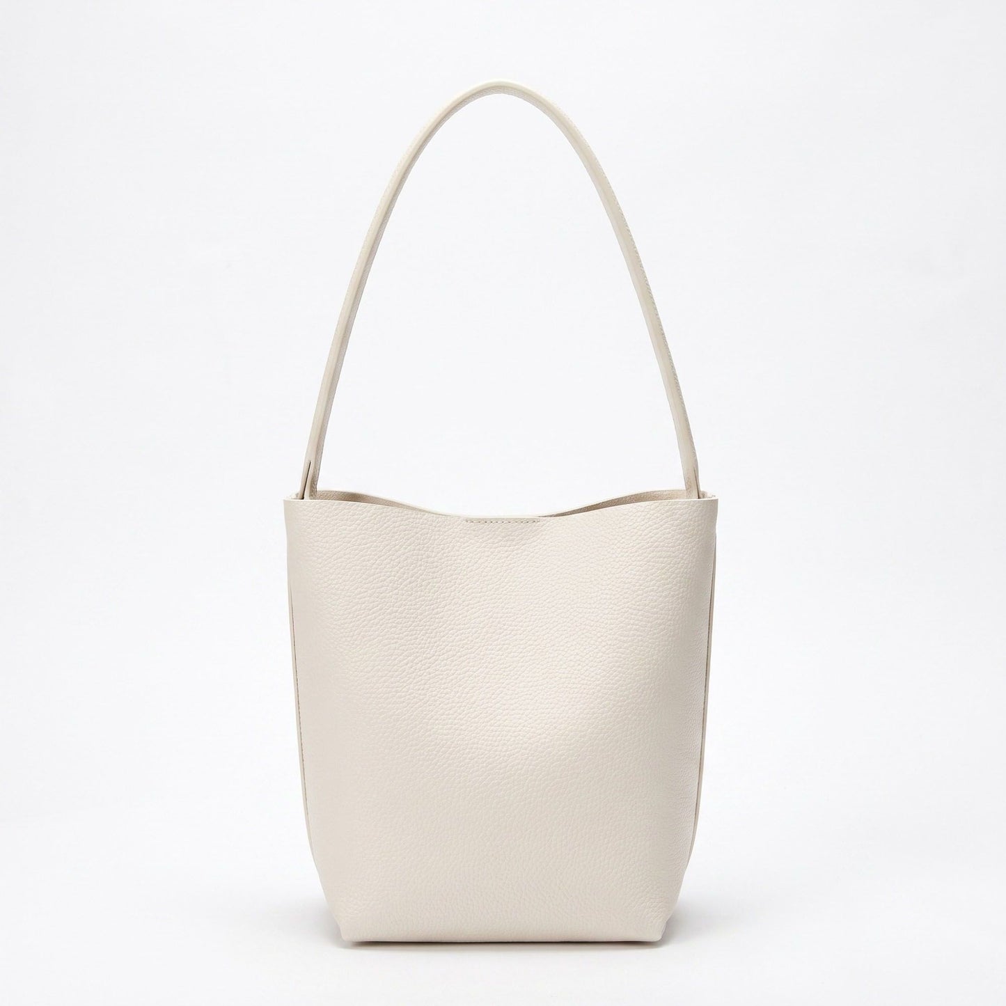 Textured Bucket Shoulder Bag with Long Strap and Soft Structured Silhouette 8.5x6.7x2.5in