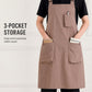Water Resistant Utility Apron with Adjustable Straps and Three Pockets