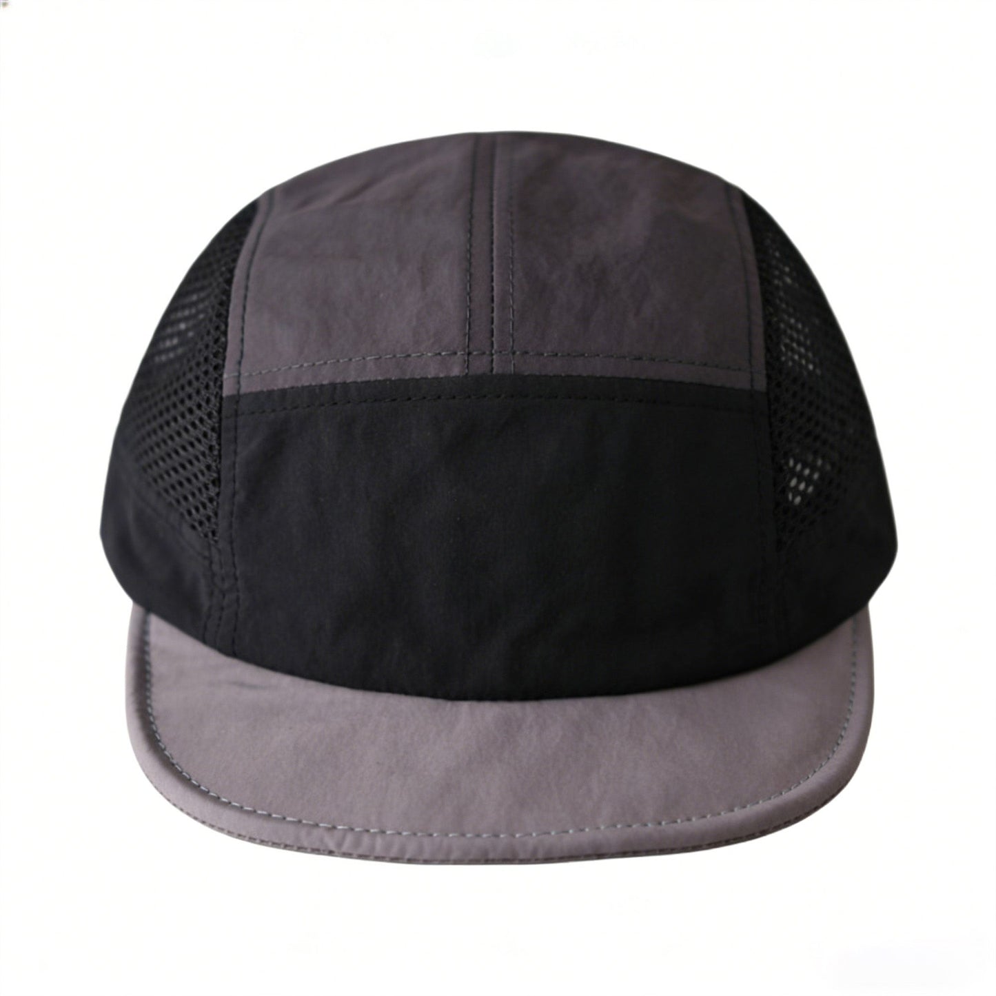 Short Brim Lightweight Mesh Panel Adjustable Five Panel Cap