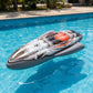 Inflatable Shark Pool Float Lounger with Dual Air Chambers Durable PVC Water Float for Pool Beach Lake 94.5x57x57in