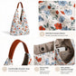 Floral Hobo Shoulder Bag with Soft Slouchy Shape and Wide Strap