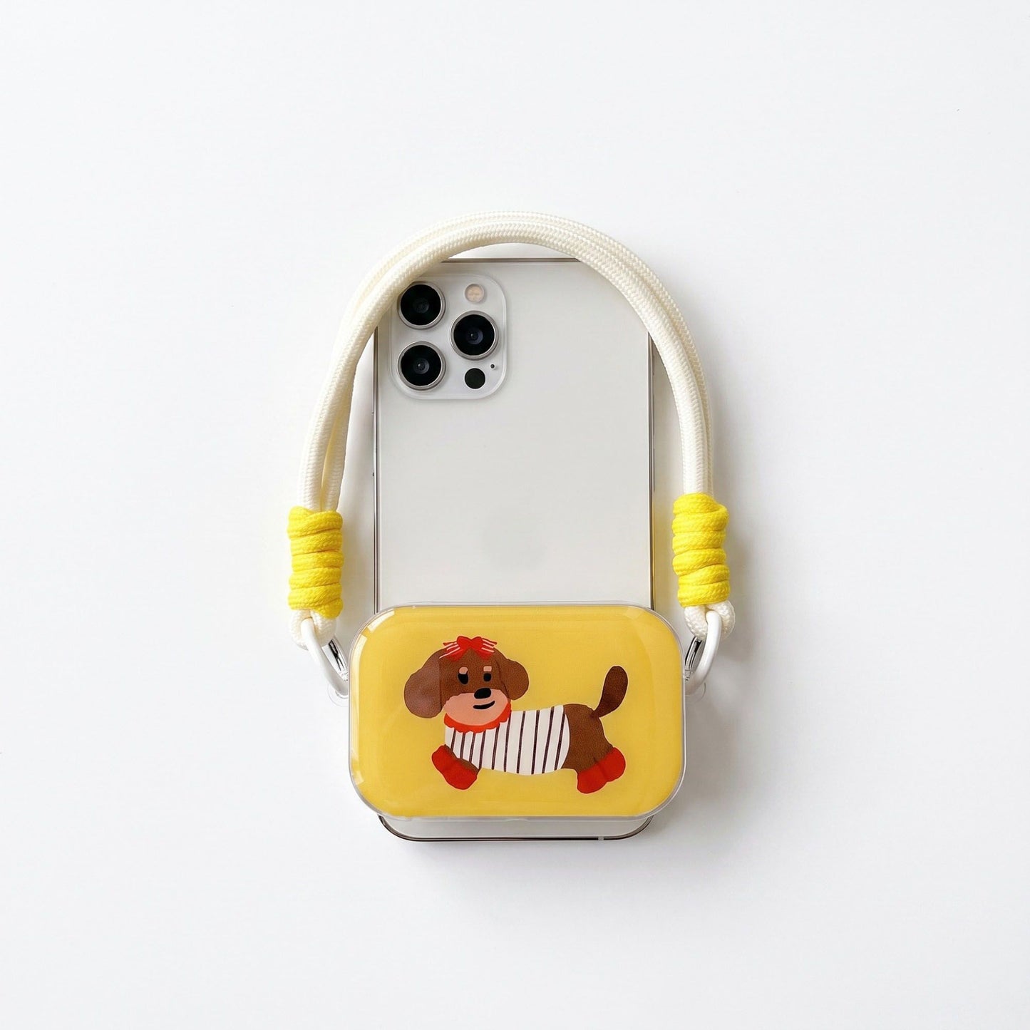 Dachshund Graphic Clear Phone Case Design with Cord Strap Compatible with all iPhone 14 and later models