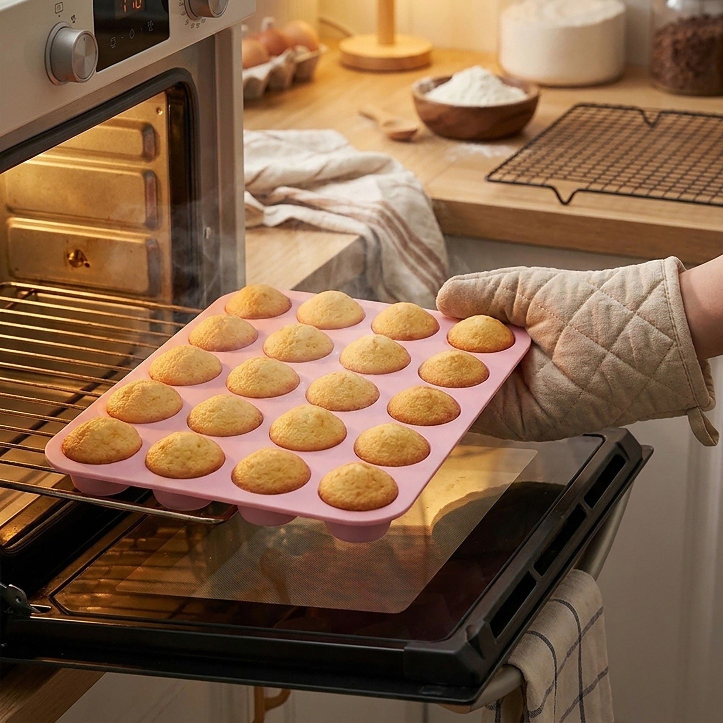 24-Cup Mini Muffin Pan - Non-Stick Bite-Sized Cupcake Mold for Baking