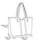 Faux Leather Tote Bag Shoulder Handbag with Zipper Closure for Work