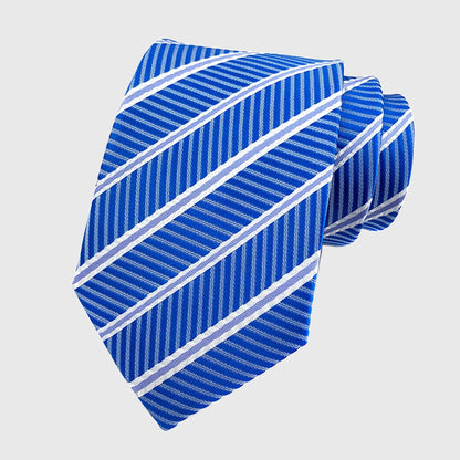 Men's Polyester Filament Tie with Multi-Tone Stripes - Formal Necktie for Business, Weddings & Daily Wear