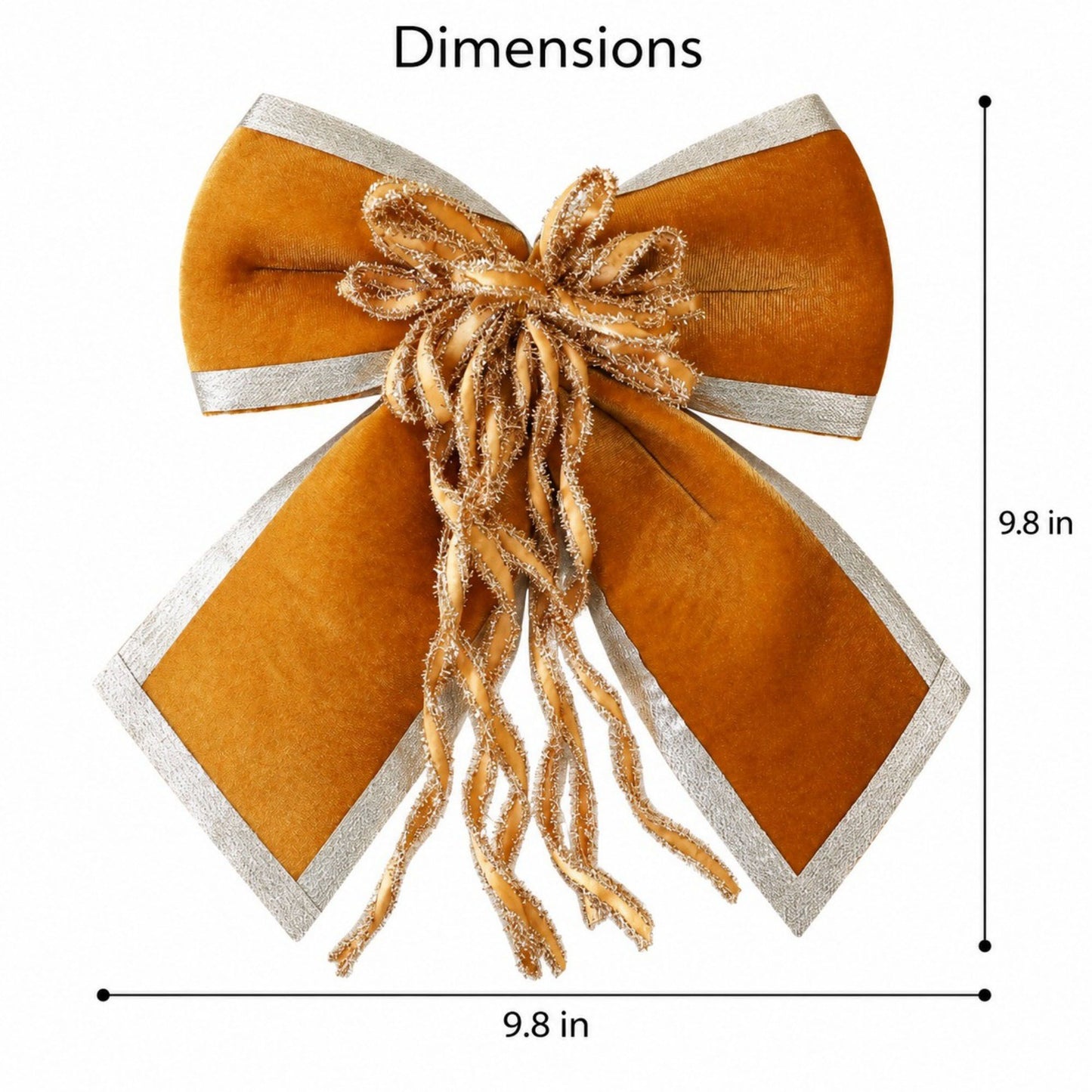 3ct Fabric Christmas Bow Decorations with Gold Trim Burgundy