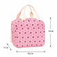 Floral Corduroy Insulated Lunch Tote Bag with Front Pocket and Zip Closure