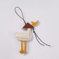 Duck Bag Charm with Beak and Patterned Scarf Accent