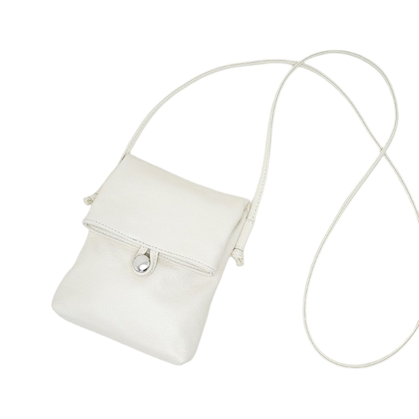 Leather Phone Crossbody Bag with Flap Closure Slim Wallet Design and Adjustable Strap
