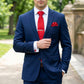 Men's Floral Print Tie Gift Set with Matching Pocket Square Cufflinks and Silver Tie Clip