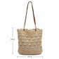 Crochet Woven Shoulder Bag with Zip Closure and Scalloped Bucket Shape