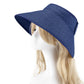 Women's Wide Brim Visor Hat with Bow Detail Adjustable Velcro Closure for Beach or Outdoor Protection