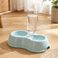 Plastic Double Pet Bowl with Gravity Water Bottle Feeder