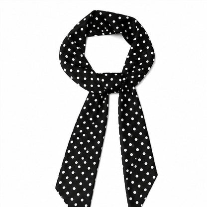Polka Dot Skinny Neck Scarf with Pointed Ends