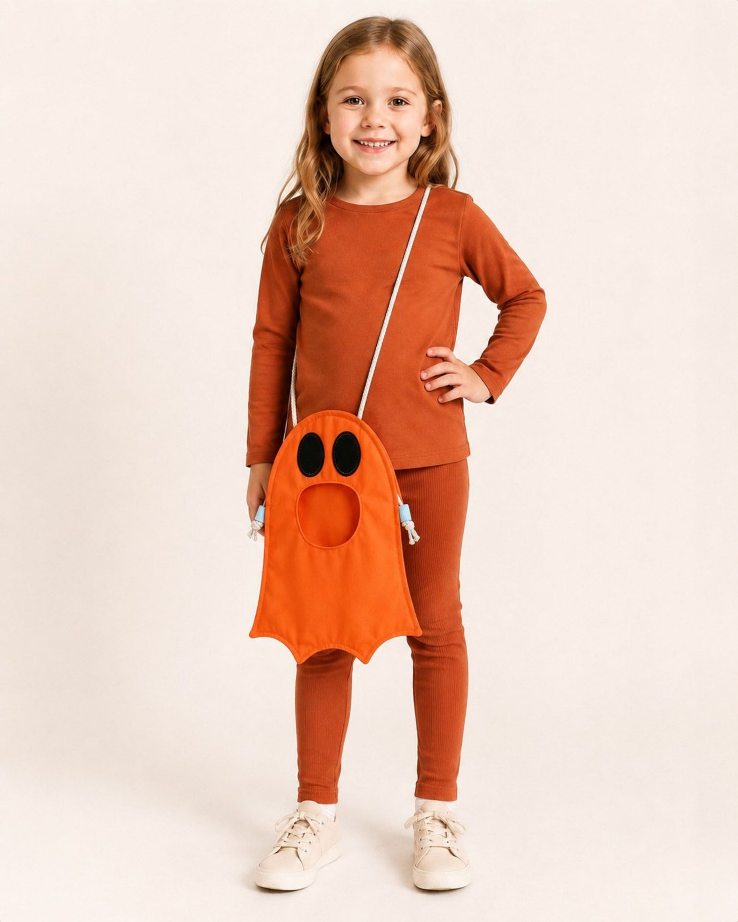 Halloween Ghost Trick or Treat Candy Bag with Shoulder Strap