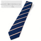 Men's Polyester Filament Tie with White Diagonal Stripes - Formal/Casual Necktie for Business, Weddings & Daily Wear