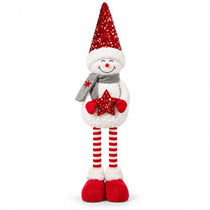 Adjustable Height Sequin Snowman Christmas Decoration