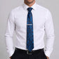 Men's Floral Print Tie Gift Set with Matching Pocket Square Cufflinks and Silver Tie Clip