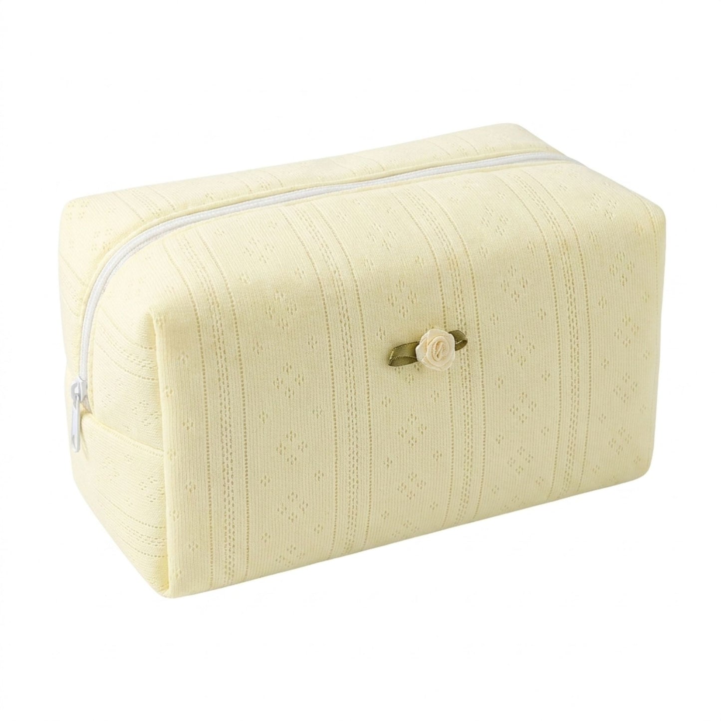 Knit Makeup Bag Large Capacity Cosmetic Pouch Travel Toiletry Organizer
