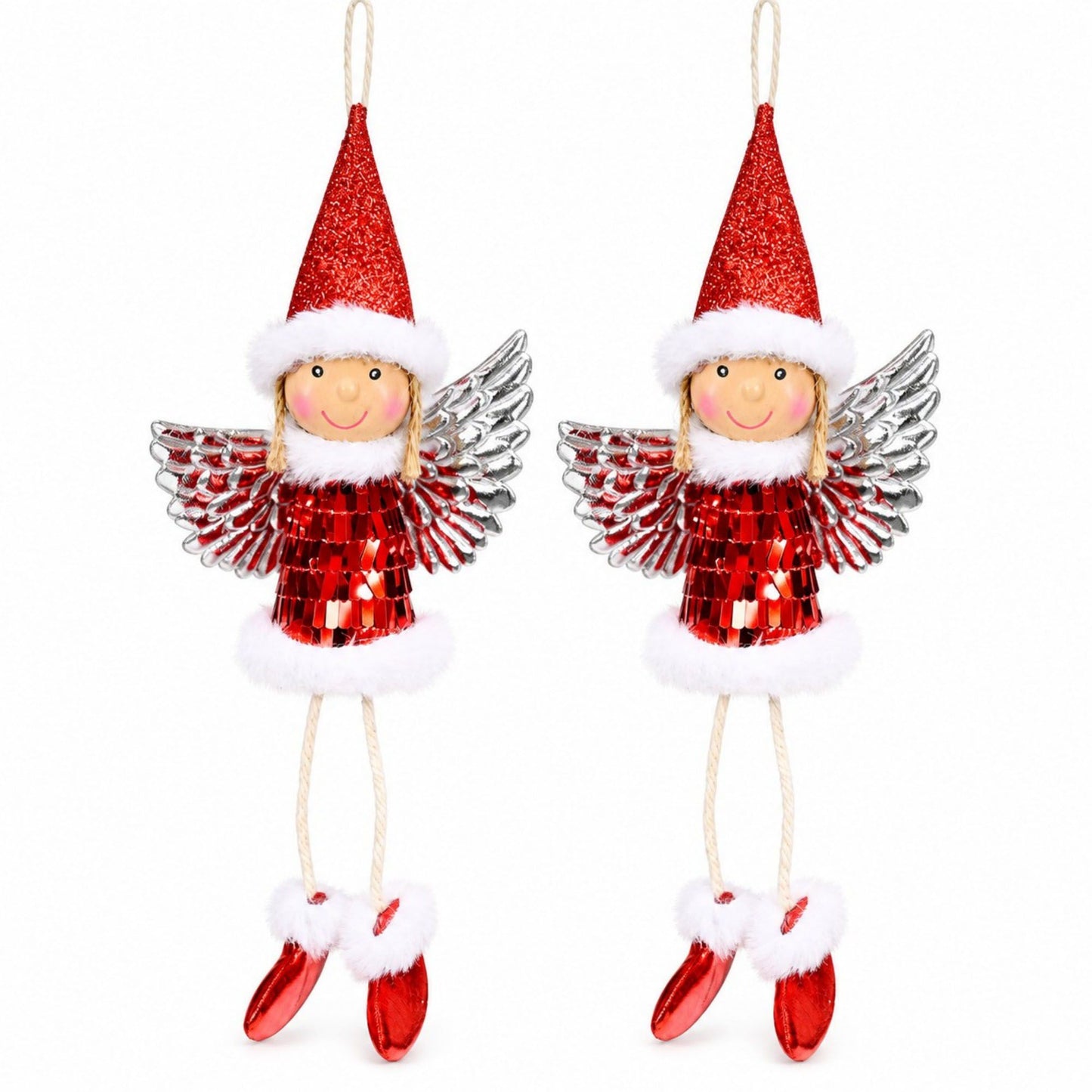 2pk Sequin Angel Christmas Tree Ornaments