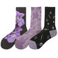Women's 3-Pack Patterned Crew Socks with Vintage Embroidered Floral and Abstract Prints
