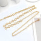 Textured Circle Link Waist Chain Belt with Adjustable Fit and Dangling Charm Accent for Layered Stylish Detail 43x0.6in