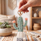 Cactus Macrame Keychain with Tassel Bag Charm
