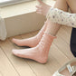 Adorable Ruffled Lace-Up Socks Wicking Cotton for Casual Comfort 3 Pairs