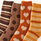 Warm Tone Fuzzy Crew Socks 4-Pair Set US 5-10.5
