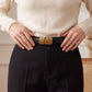 Skinny Waist Belt Thin Dress Belt with Rounded Metal Buckle 39.4 in