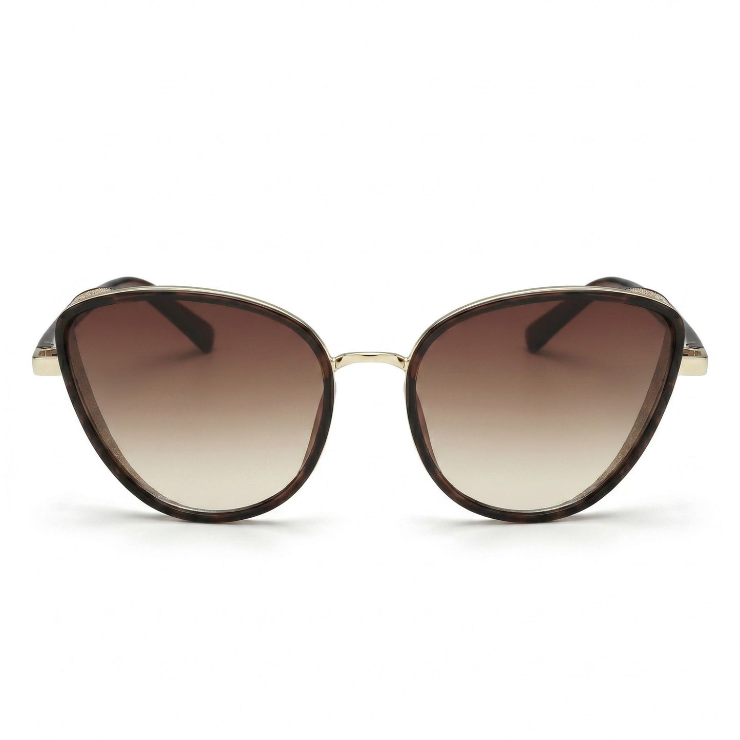 Cat Eye Oversized Round Sunglasses with Gradient Lens and Tortoise Frame