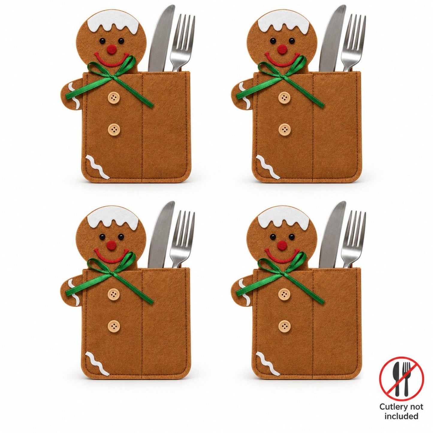 4pk Santa Christmas Silverware Holders