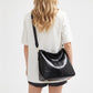 Faux Leather Hobo Shoulder Bag with Adjustable Strap and Zip Closure