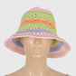 Women's Vibrant Multicolored Crochet Bucket Hat
