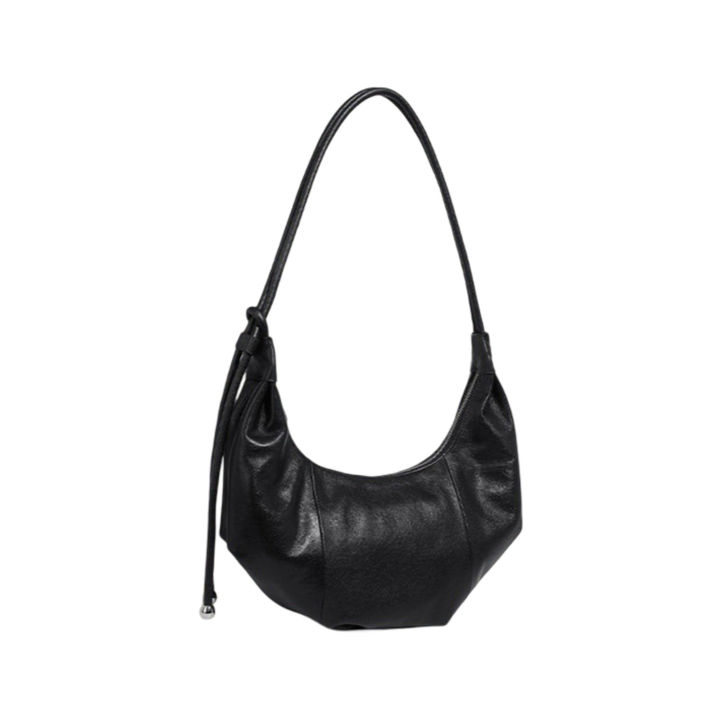Slouchy Crescent Shoulder Bag with Genuine Leather Finish and Adjustable Strap