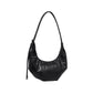 Slouchy Crescent Shoulder Bag with Genuine Leather Finish and Adjustable Strap