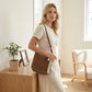 Decorative Woven Crossbody Bag with Pearl Charm, Scarf Accent and Zip Closure