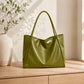 Large Faux Leather Tote Bag with Double Shoulder Straps and Magnetic Closure
