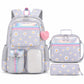 3pc Daisy Print School Backpack Lunch Bag Pencil Case Set