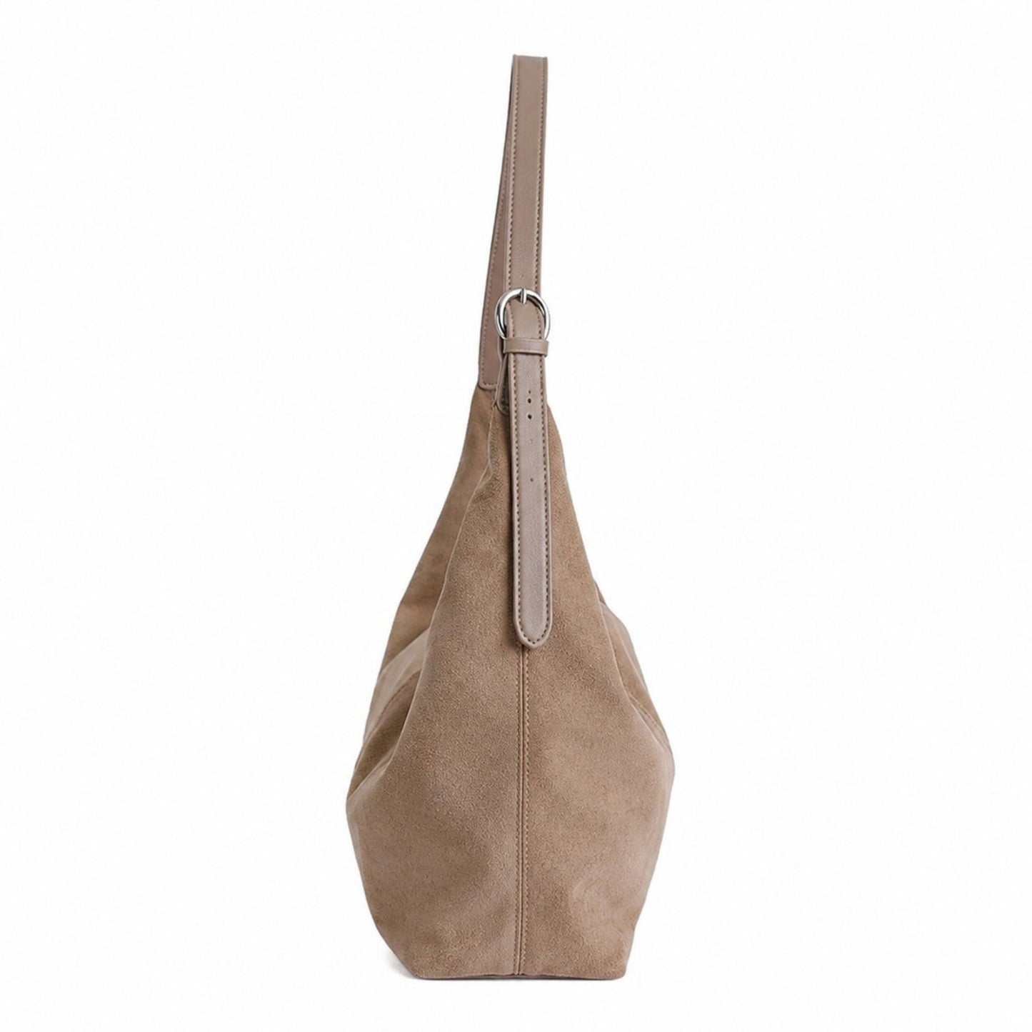 Faux Suede Slouchy Hobo Shoulder Bag