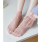 4 Pairs Low-Cut Mesh Knit Cotton Socks Cute Pattern Breathable Stretch for Everyday Casual Wear