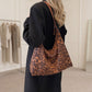 Leopard Print Tote Bag with Single Shoulder Strap and Magnetic Snap Closure