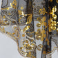 Embroidered Sequin Mesh Shawl Wrap Sheer Floral Scarf Scalloped Edge