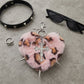 Punk Heart Faux Fur Keychain Rivet Cross Bag Charm Set