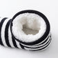Striped Fuzzy Slipper Boots  US 5-10.5