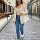 Butterfly Print Hobo Tote Bag with Lace Texture and Shoulder Handle
