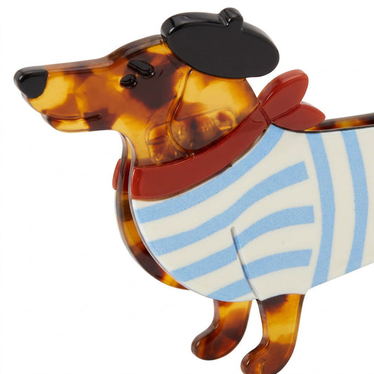 3pc Dachshund Dog Hair Clip Set Tortoiseshell Puppy Barrettes