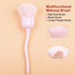 Flower-Shaped Face Powder Brush with Soft Synthetic Bristles and Curved Stem Handle